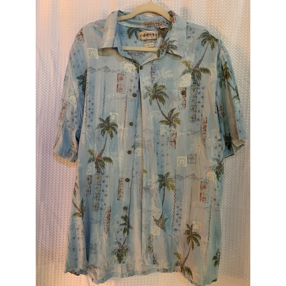 Other - Campia Moda XXL Men's Blue Tropical Short Sleeve Button Pocket Shirt